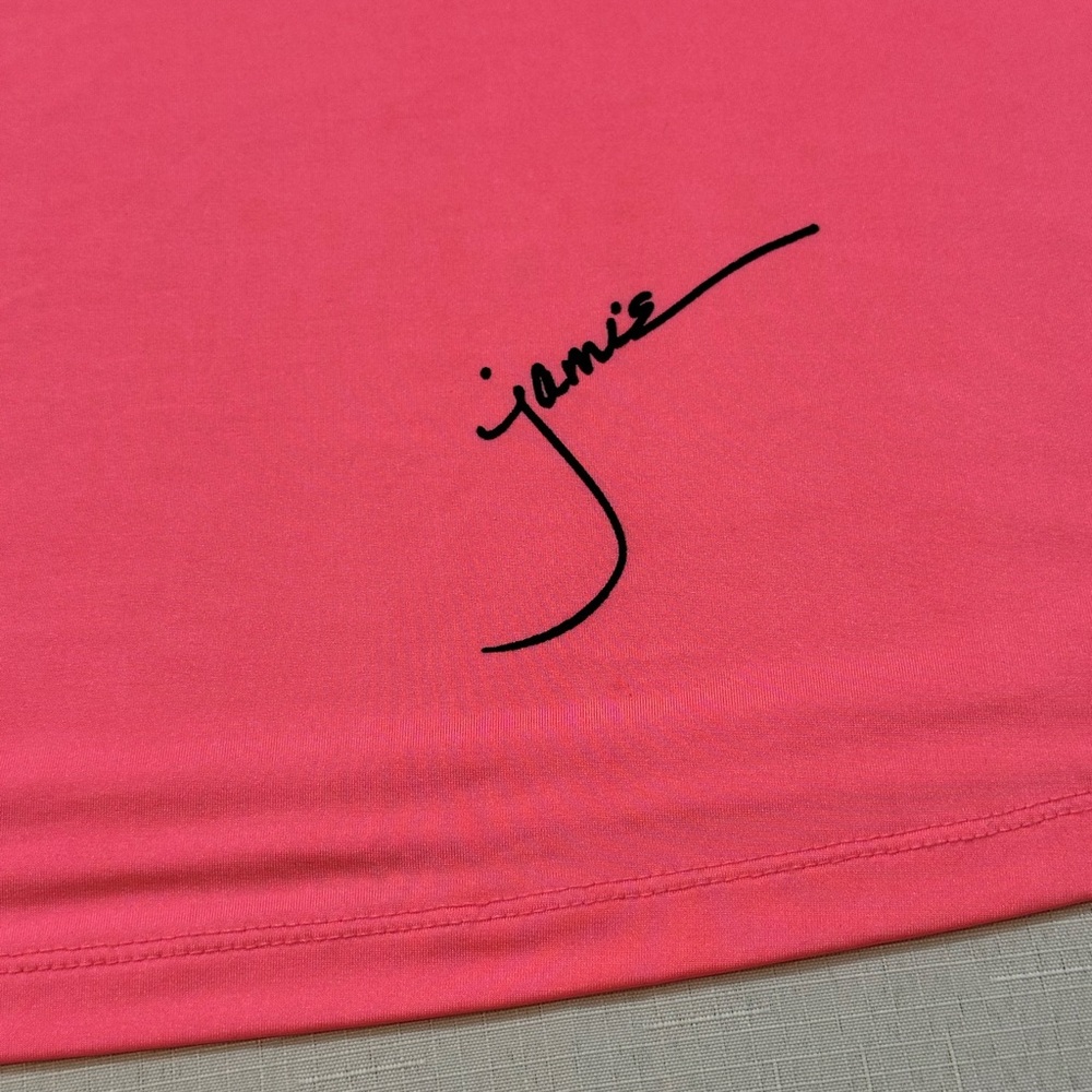 Jamie Sadock Women’s XL Pink Black Geometric Golf Top 1/4 Zip Studded Collar - Picture 16 of 16